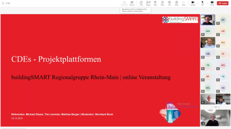 CDEs waren Thema einer Online-Veranstaltung unserer buildingSMART-Regionalgruppe Rhein-Main