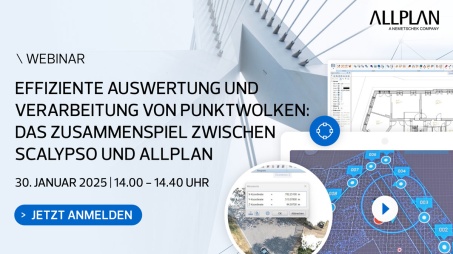 ALLPLAN-Webinar "Effiziente Auswertung und Verarbeitung von Punktwolken" 